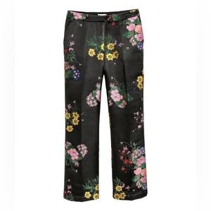 Erdem x H&M jacquard floral cropped mini flare pants SZ 10 BNWT